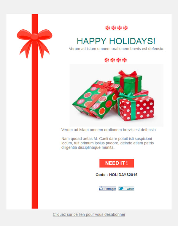 christmas gifts email template