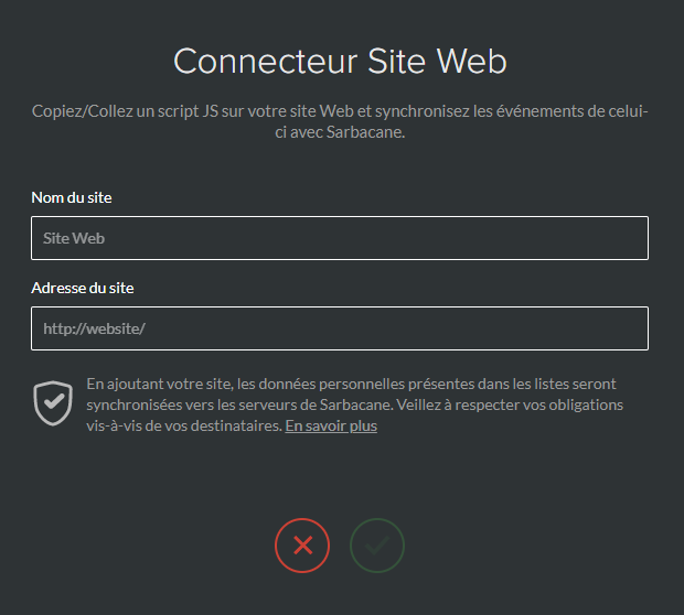 Connecteur site web